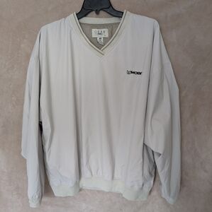 vintage Gear for Sports V-neck pullover windbreaker jacket in beige with a Moen